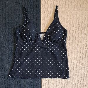 Navy Polka Dot Tank Top